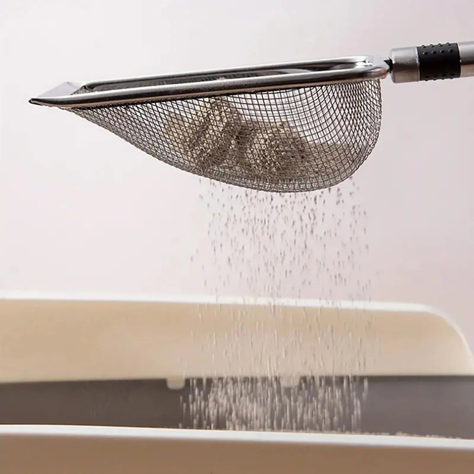 Stainless Steel Cat Litter Shovel - Mesh Shovel with Small Holes, Fine Mesh Sand Scoop for Litter Box Cleaning, Feces Screening Shovel, 10cm Deep for Easy Waste Separation, Comfortable Handle Wholesale Hub