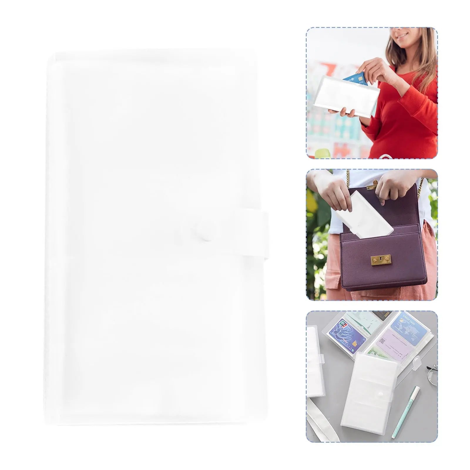 1 Pcs PP Professional Business Card Holder Organizer Book,Portable Business Card Binder- 120 Card Capacity Premium PP Folder with hard Cover, Name Card Credit Cards Binder for Men/Women(cat) Clear Wholesale Hub