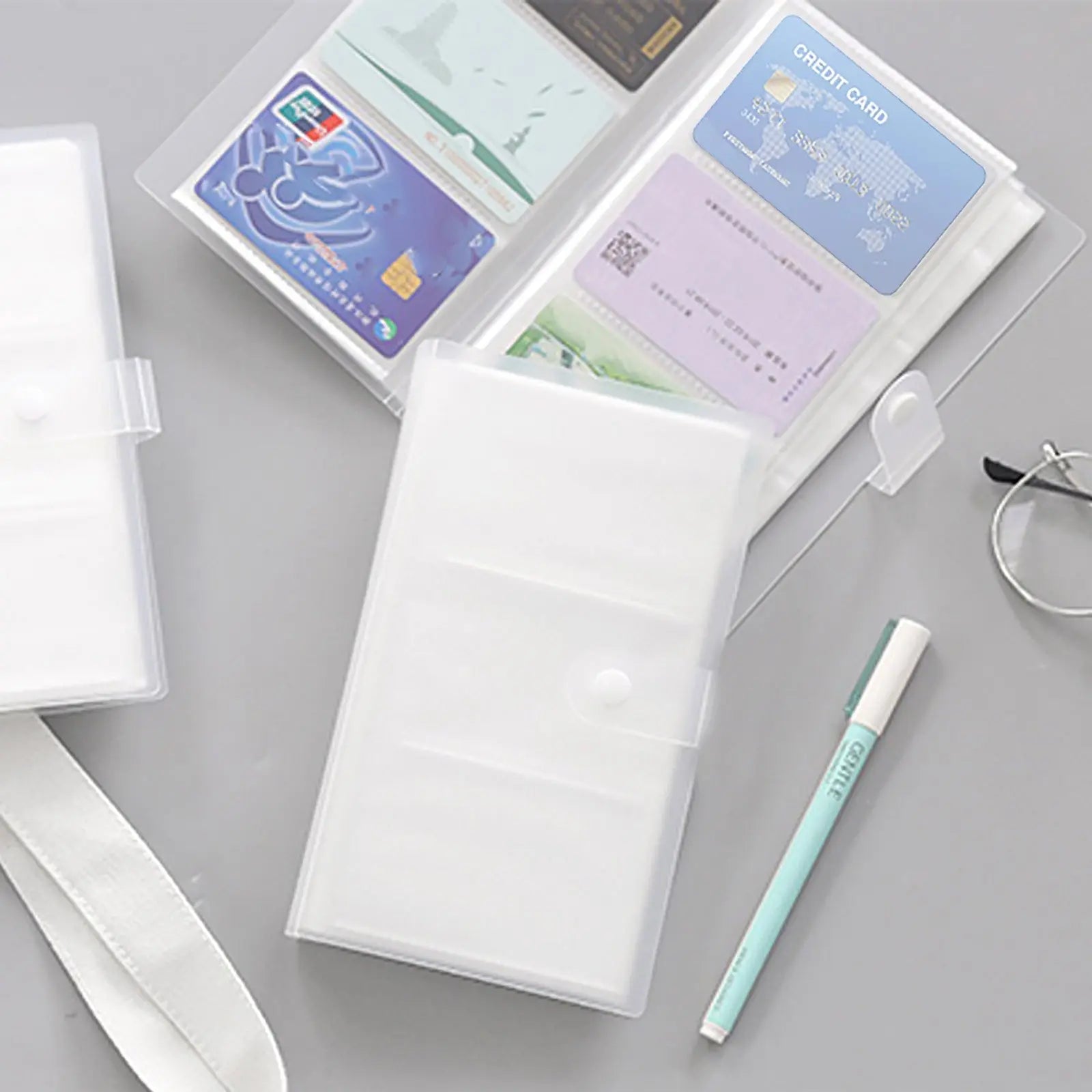 1 Pcs PP Professional Business Card Holder Organizer Book,Portable Business Card Binder- 120 Card Capacity Premium PP Folder with hard Cover, Name Card Credit Cards Binder for Men/Women(cat) Clear Wholesale Hub