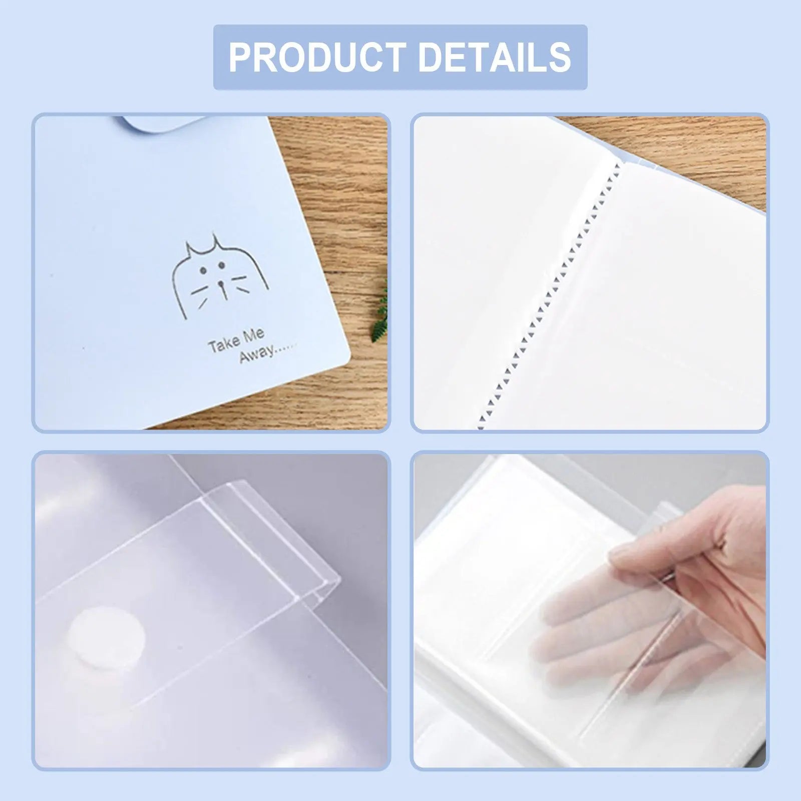 1 Pcs PP Professional Business Card Holder Organizer Book,Portable Business Card Binder- 120 Card Capacity Premium PP Folder with hard Cover, Name Card Credit Cards Binder for Men/Women(cat) cat Wholesale Hub