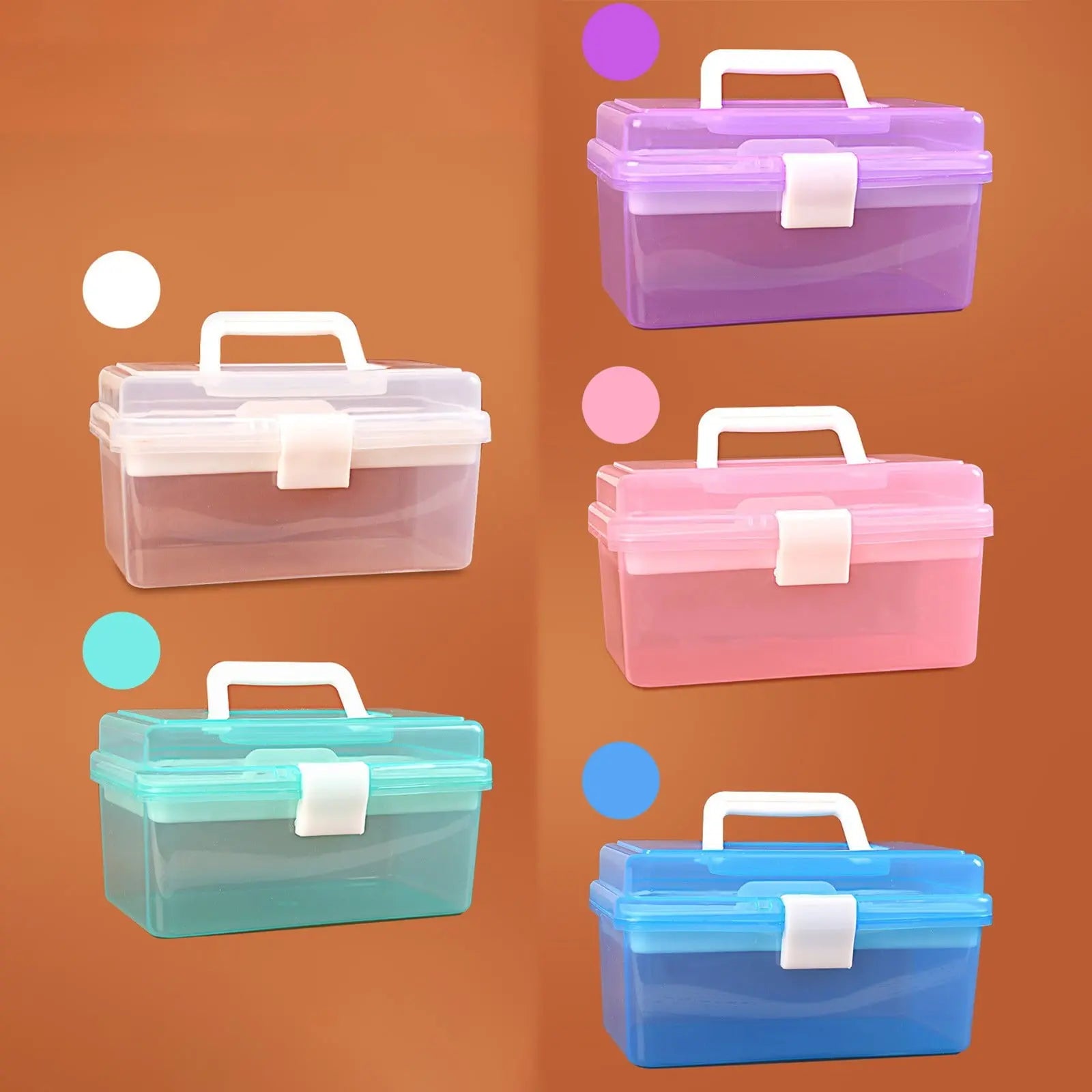 Home Box and Travel Storage Box, Plastic Kit Case Container Empty, Box with Lock Lid & Handle, Emergency Organizer for Family and Traveling, 9.1x4.7x3.7 7.08" x 3.54" x 4.13" Purple Wholesale Hub