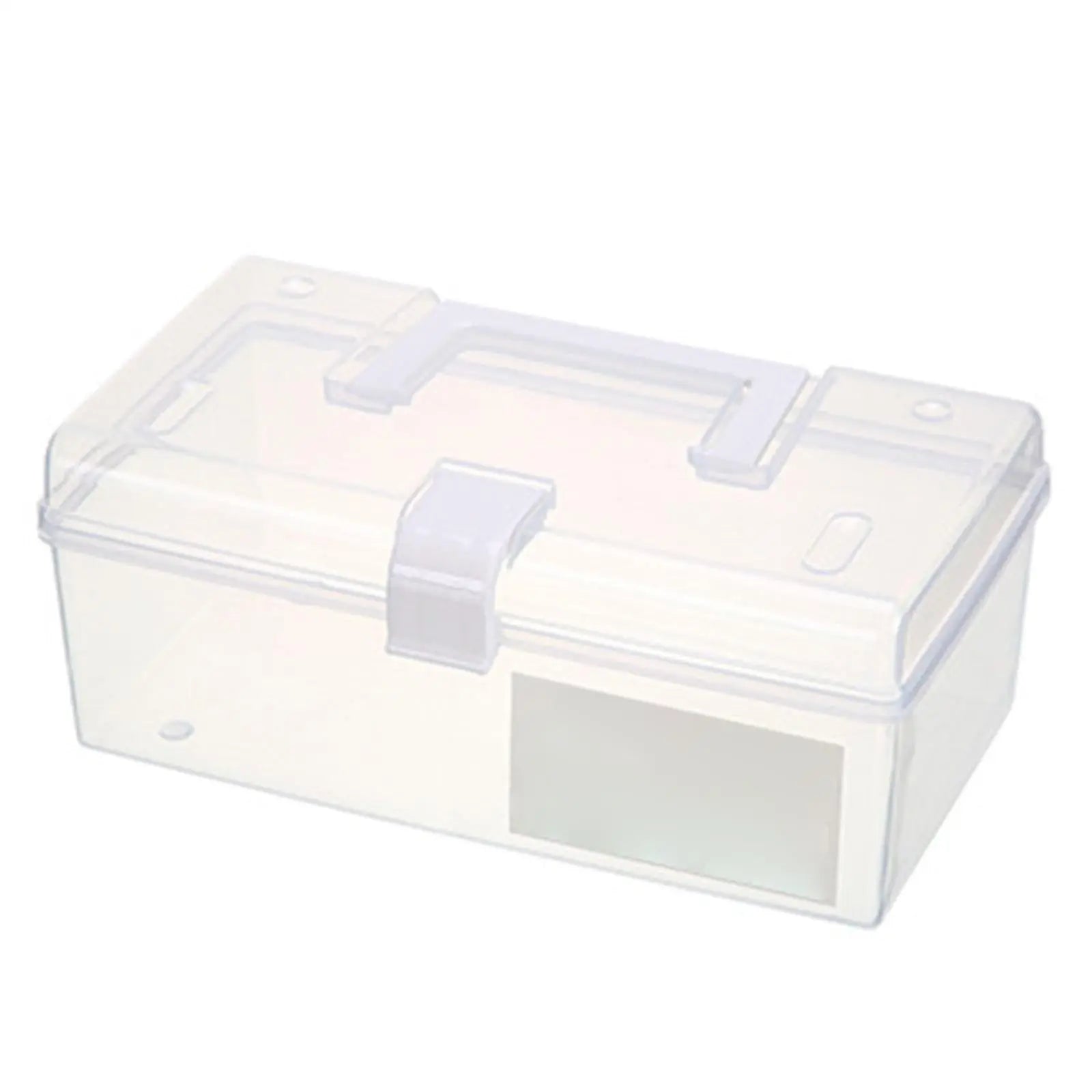 Home Box and Travel Storage Box, Plastic Kit Case Container Empty, Box with Lock Lid & Handle, Emergency Organizer for Family and Traveling, 9.1x4.7x3.7 9.1" x 4.7" x 3.7" White Wholesale Hub