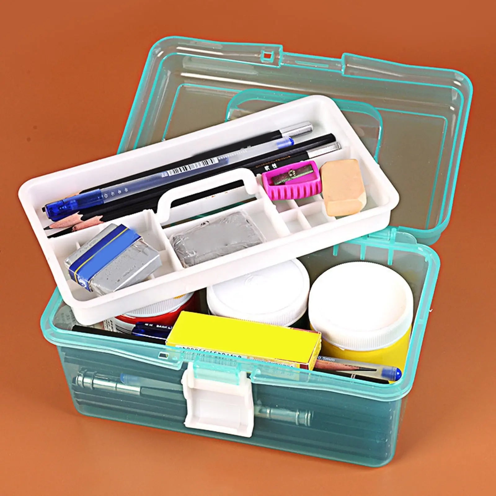 Plastic Storage Bins With Lid and Handle, Plastic Latch Storage Box, Stackable Storage Container, Small Plastic Storage Basket, Cute Organizer Box for Home, Office, 1 Pcs, 7.68x4.13x4.33 7.08" x 3.54" x 4.13" Purple Wholesale Hub