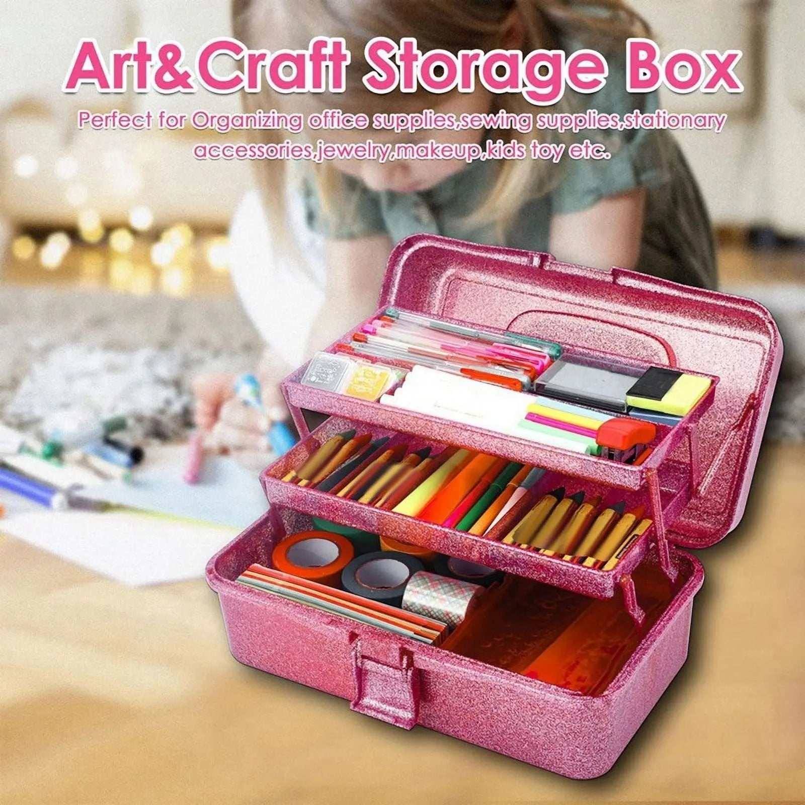 Plastic Storage Bins With Lid and Handle, Plastic Latch Storage Box, Stackable Storage Container, Small Plastic Storage Basket, Cute Organizer Box for Home, Office, 1 Pcs, 7.68x4.13x4.33 12.99" x 5.7" x 7.67" Red Wholesale Hub