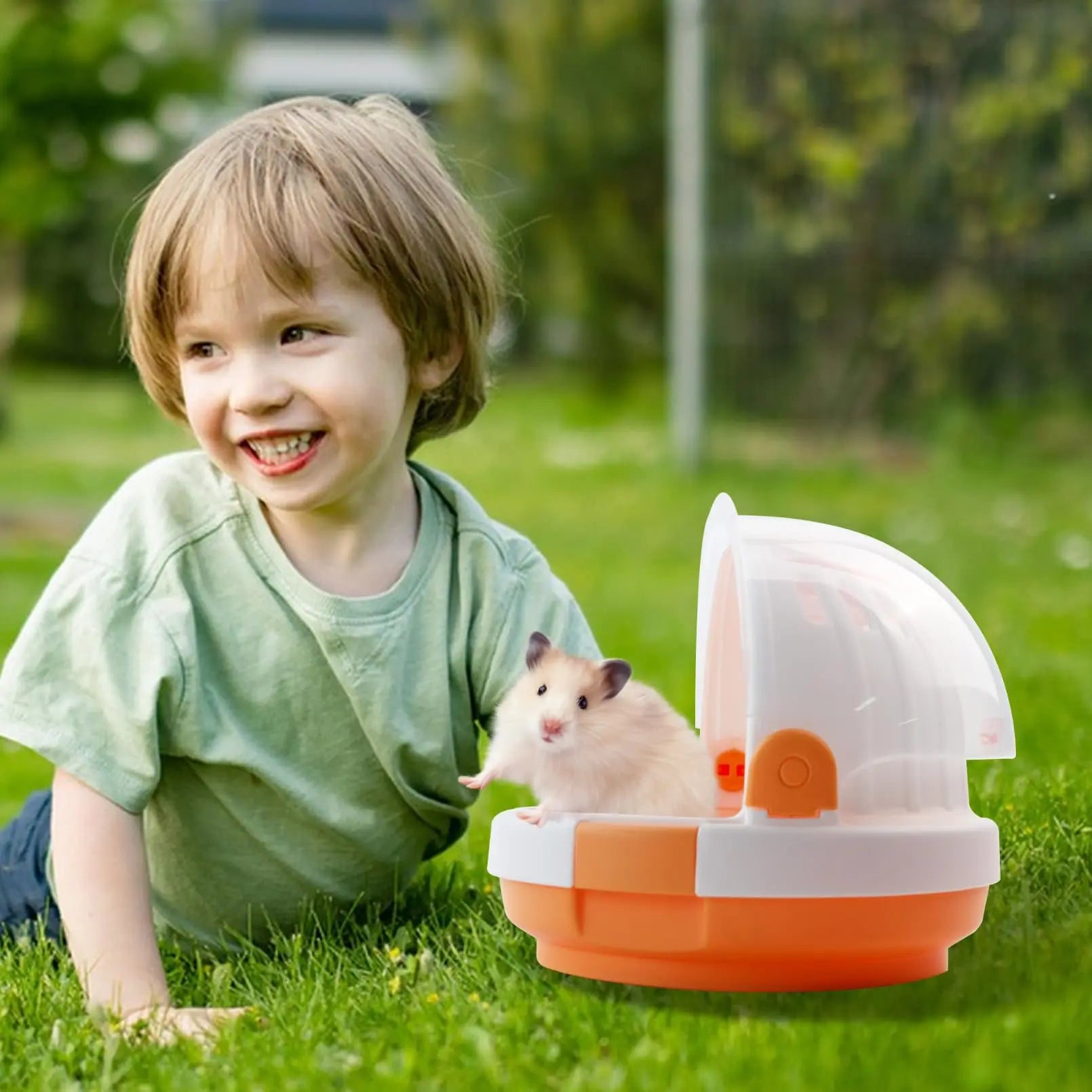 Hamster Cage - Rodent Transport Box - Hamster Cage - Travel Basket - Transport Box - Mouse Cage - Dwarf Hamster - With Drinking Bottle - Gerbil - Guinea Pig - Rat Cage - Portable Cage - Pet Supplies - Orange - 1 Piece Wholesale Hub