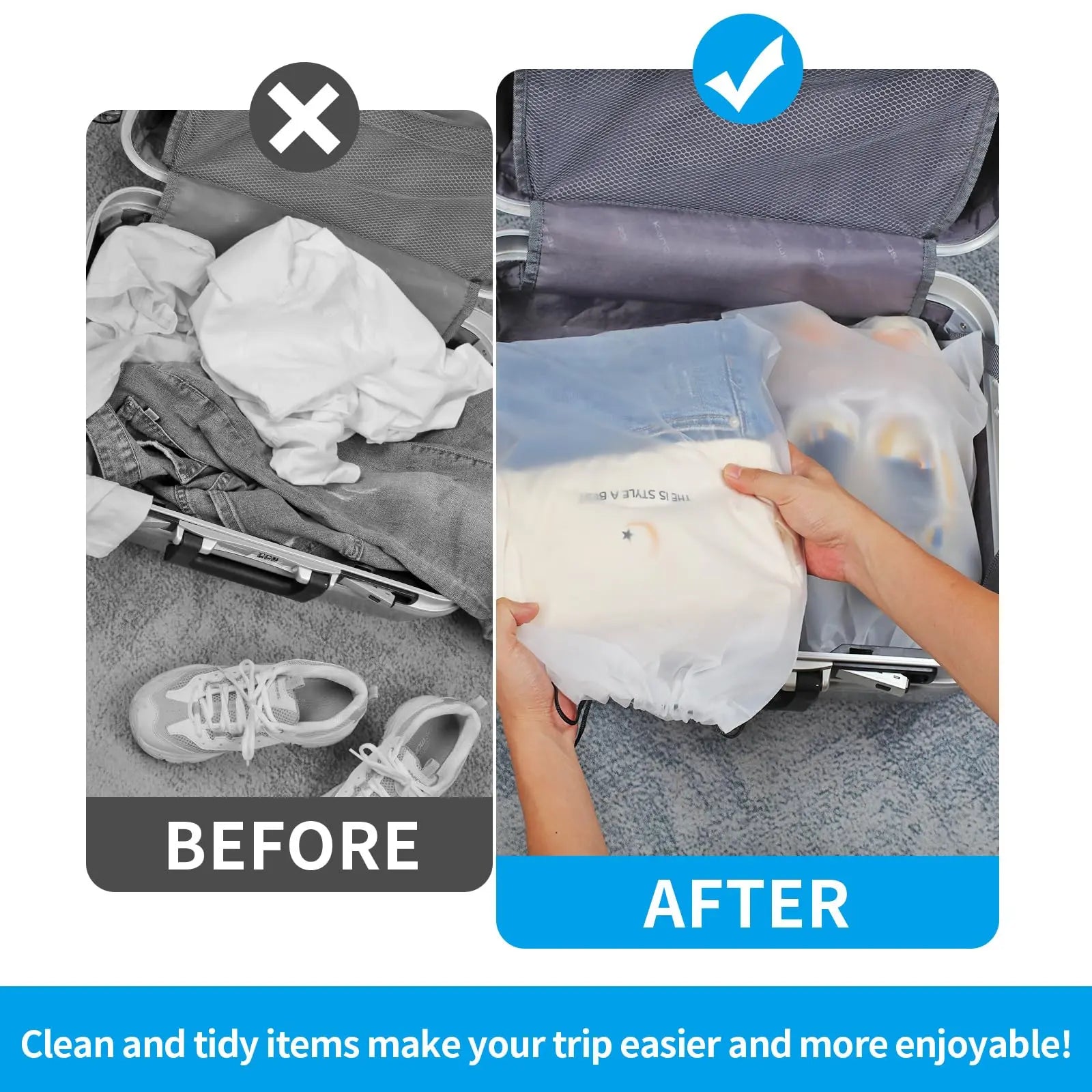 Shoe Bags - Travel Organizer - Shoe Storage - Suitcase Organizers - Transparent - Water-Repellent - Dust-Free - Storage Bags - Drawstring - Sneakers - Holiday Accessories - Sports Bag - Camping - White - Large Size - 10 Pieces Wholesale Hub