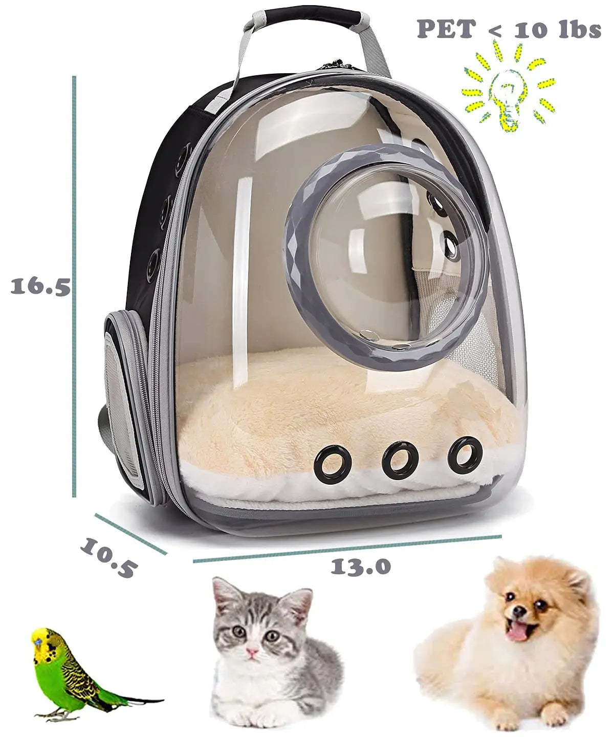 Cat Backpack - Cat Travel Basket - Cat Carrier - Small Dog Backpack - Transparent Pet Backpack - Cat Transport Box - Dog Travel Bag - Breathable Cat Basket - Backpack with Window - Pet Supplies - Hiking Backpack - Black - 1 Piece Wholesale Hub