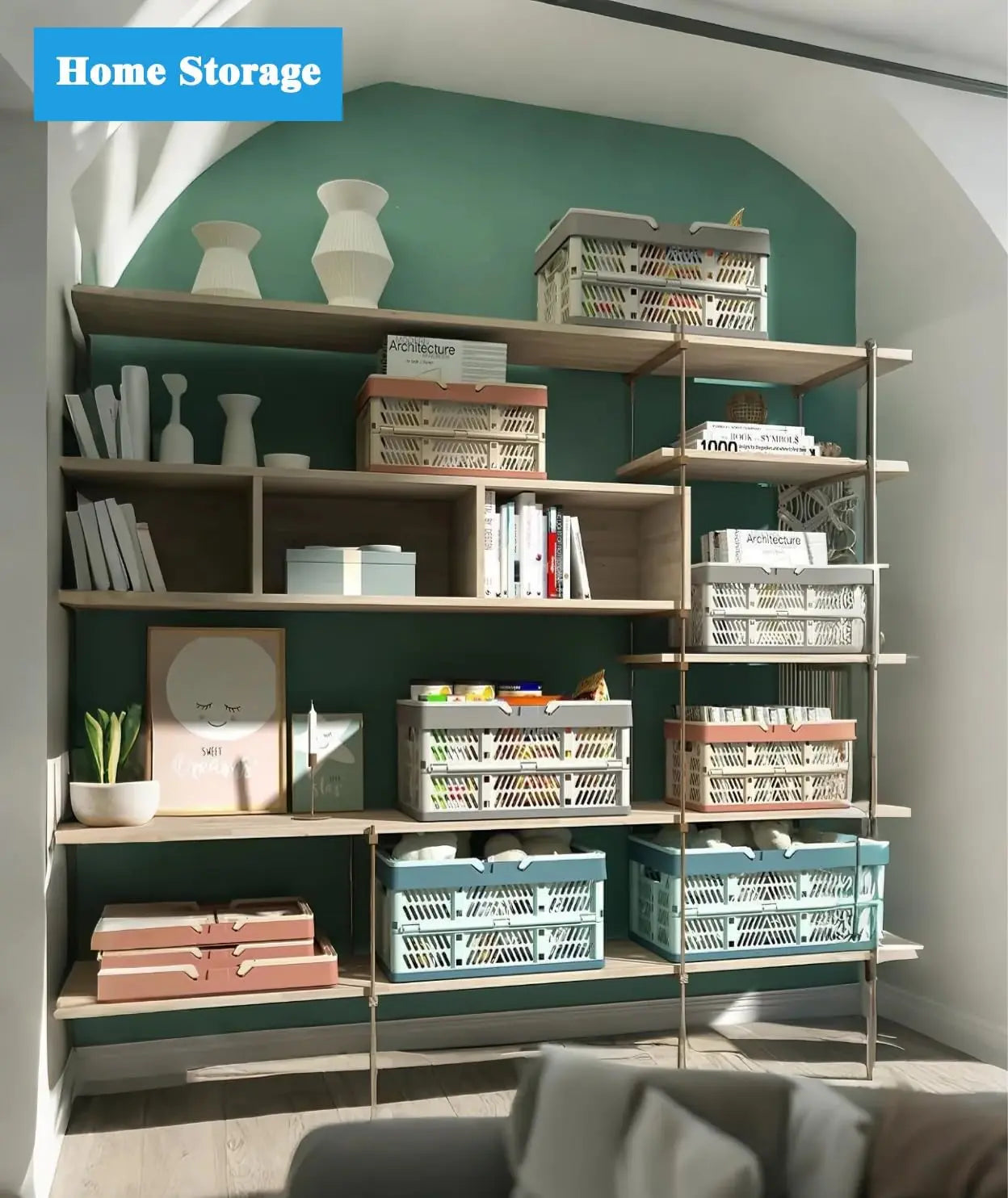 Folding Crate - Folding Crate - Shopping Basket - Storage Basket - Collapsible Basket - Shopping Crate - Storage Box - Plastic Crate - Camping - Car Organizer - Foldable - Stackable - With Handles - Trunk - Pink - 1 Piece Wholesale Hub