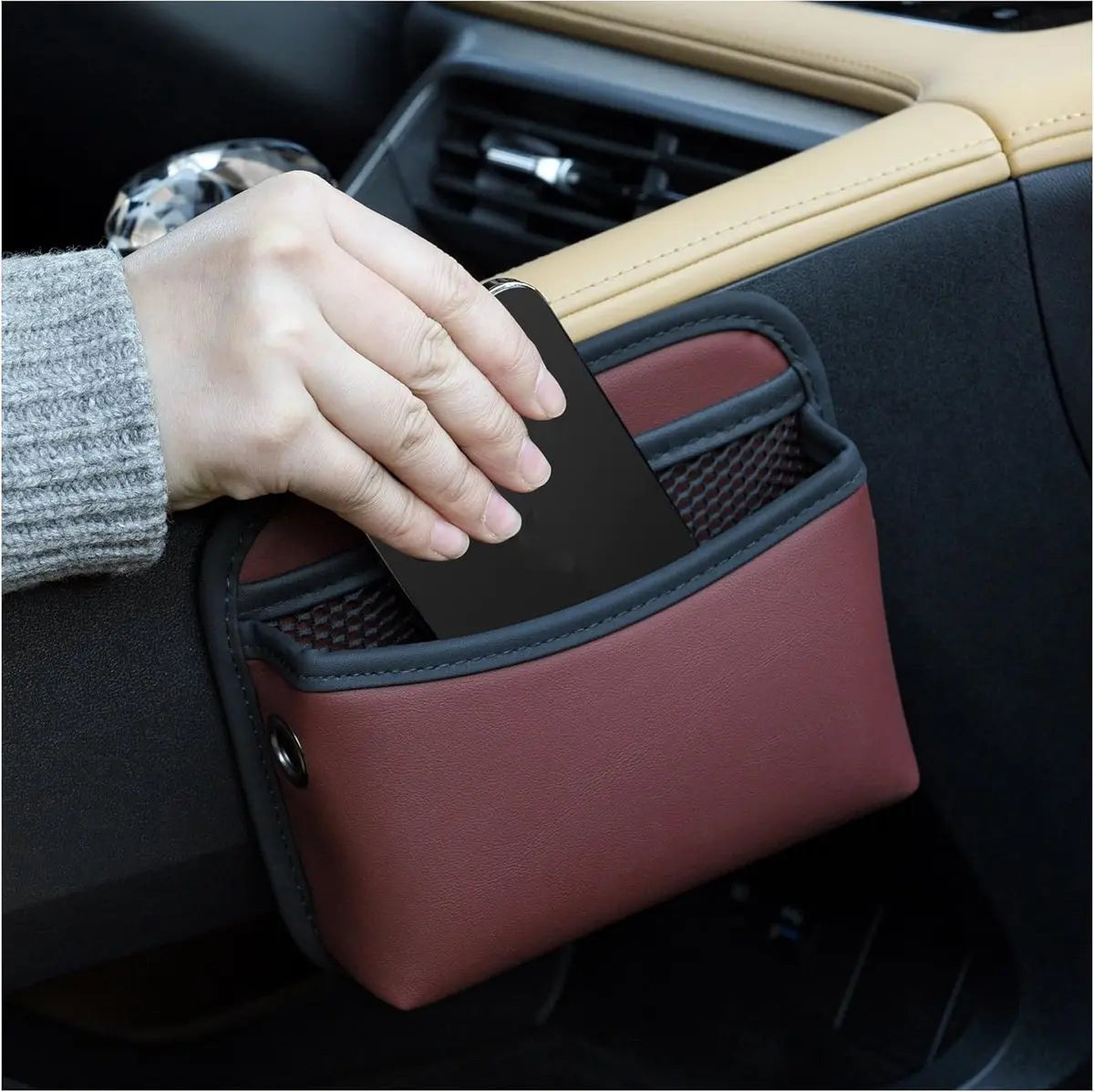 Car storage bag - 18*15*5.5 cm - Car storage bag - Storage - Universal car storage bag - Self-adhesive storage bag - Car essentials - Universal storage accessories for the car seat holder Wholesale Hub
