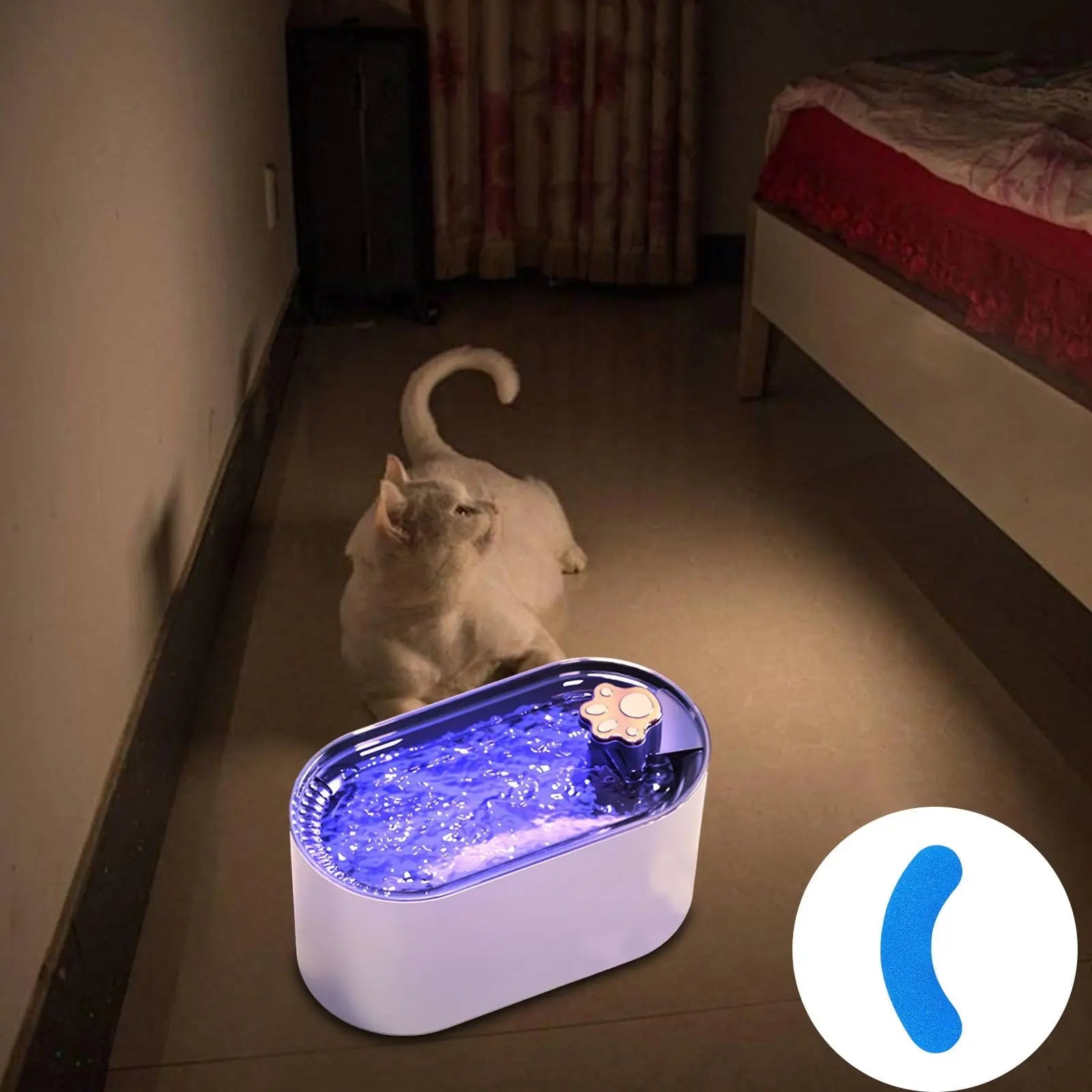 Cats Water Fountains, 3L Automatic Pet Dispenser, Automatic Cats Water Fountains Dog Water Dispenser, Whispers Quiet Cats Fountains Pet Water Fountains, Dog Water Dispenser with LED Light B Wholesale Hub