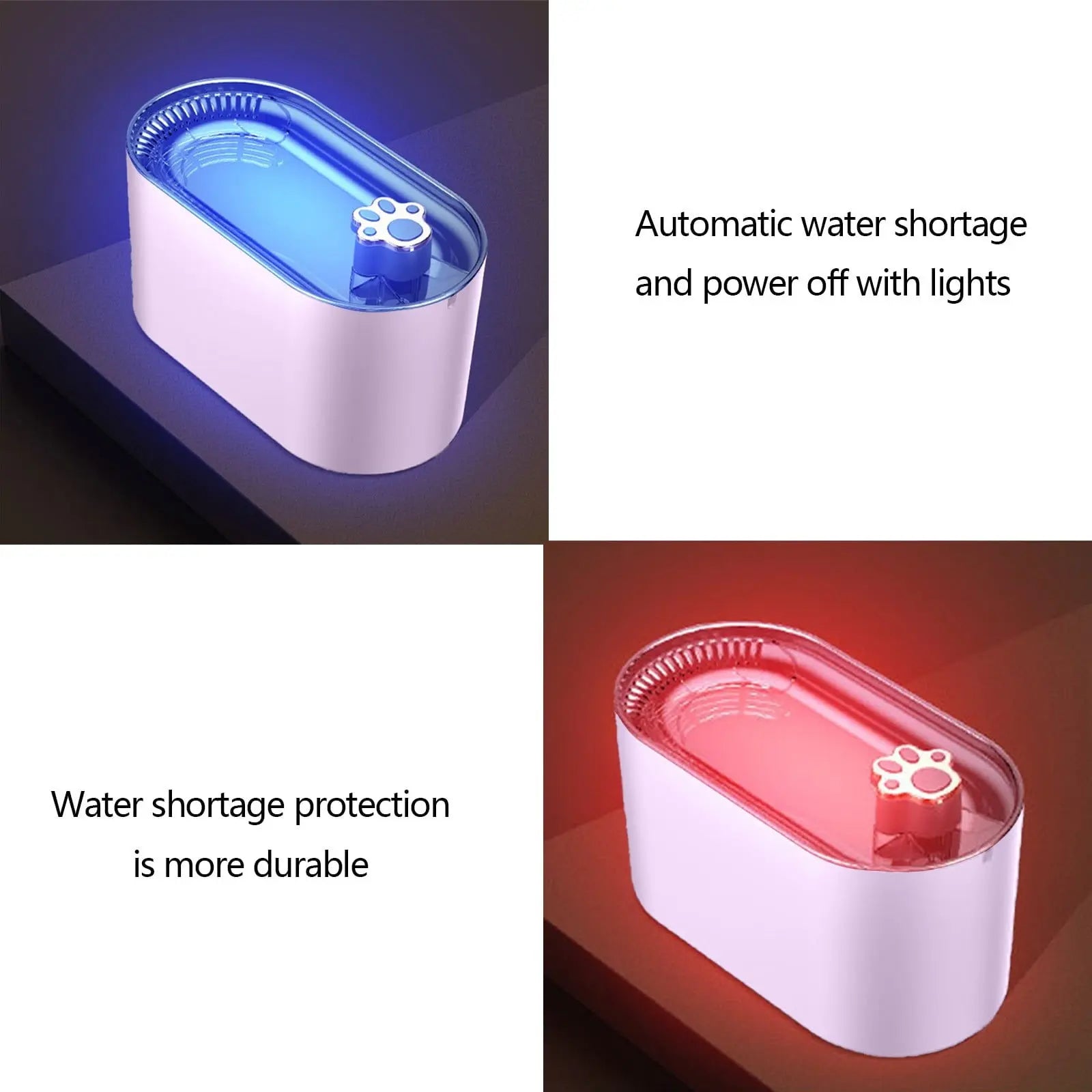 Cats Water Fountains, 3L Automatic Pet Dispenser, Automatic Cats Water Fountains Dog Water Dispenser, Whispers Quiet Cats Fountains Pet Water Fountains, Dog Water Dispenser with LED Light B Wholesale Hub
