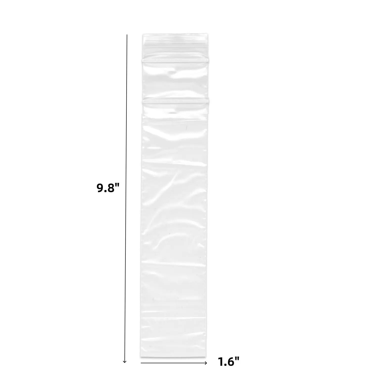 9.8x1.6" Double Ziplock PE Bags 100 Pack of Reclosable Long Plastic Bags QZS Clear Zipper Storage Bags Home Travel Accessories Wholesale Hub