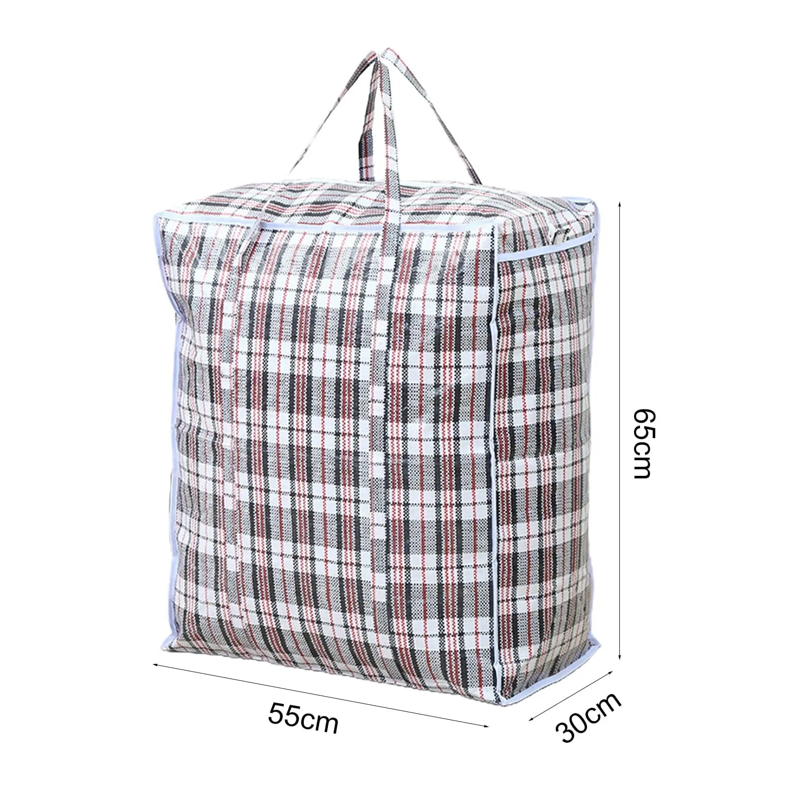Dream Lifestyle Large Capacity Storage Bags, Large Checkered Storage Laundry Bag with Zipper & Handles for Shopping Moving Travel Red Wholesale Hub