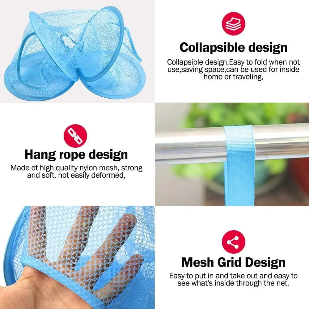 2 Pcs Hanging Mesh Stuffed Animal Storage Hammock Net, Foldable Toy Storage Organizer 3 Compartments Net for Stuffed Animals Corner for Boys, Girls, Gloves, Hats, Socks Pink-green Wholesale Hub