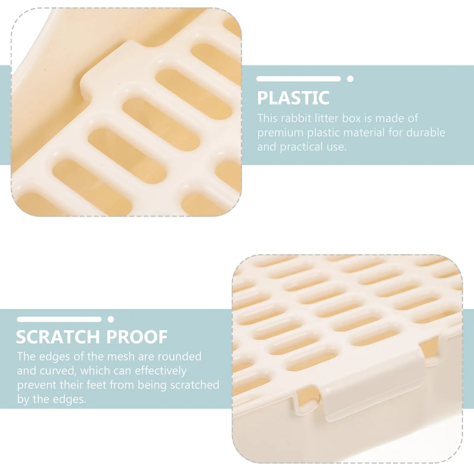 HOOWIFFY Pet Litter Box White Plastic, Durable for Rabbit and Small Animal Use Wholesale Hub