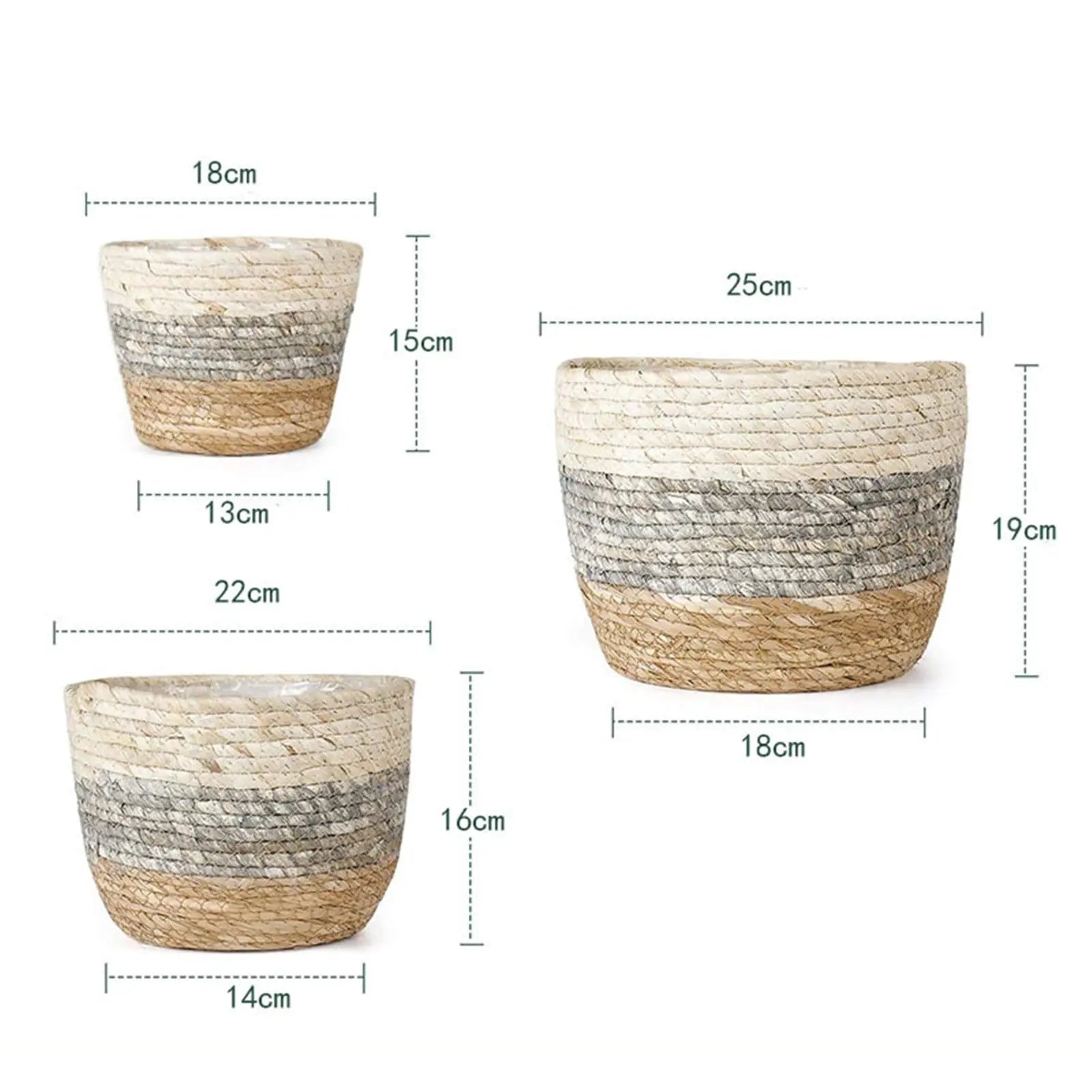Darzheoy Woven Seagrass Plant Basket, Flower Pots Home Boho Decor, Storage Picnic Grocery Straw Bag for Plant Artificial Tree - 5.5"×8.7"×6.3 B Wholesale Hub