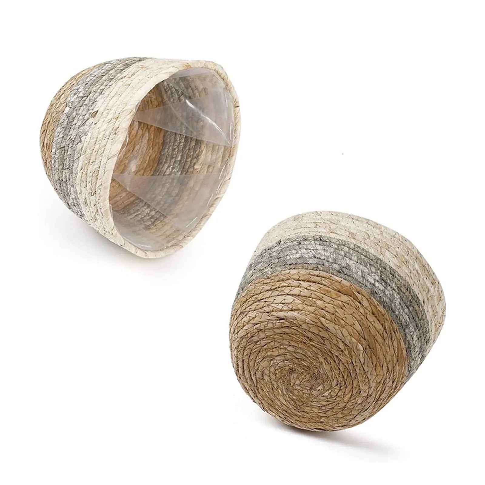 Darzheoy Woven Seagrass Plant Basket, Flower Pots Home Boho Decor, Storage Picnic Grocery Straw Bag for Plant Artificial Tree - 5.5"×8.7"×6.3 B Wholesale Hub