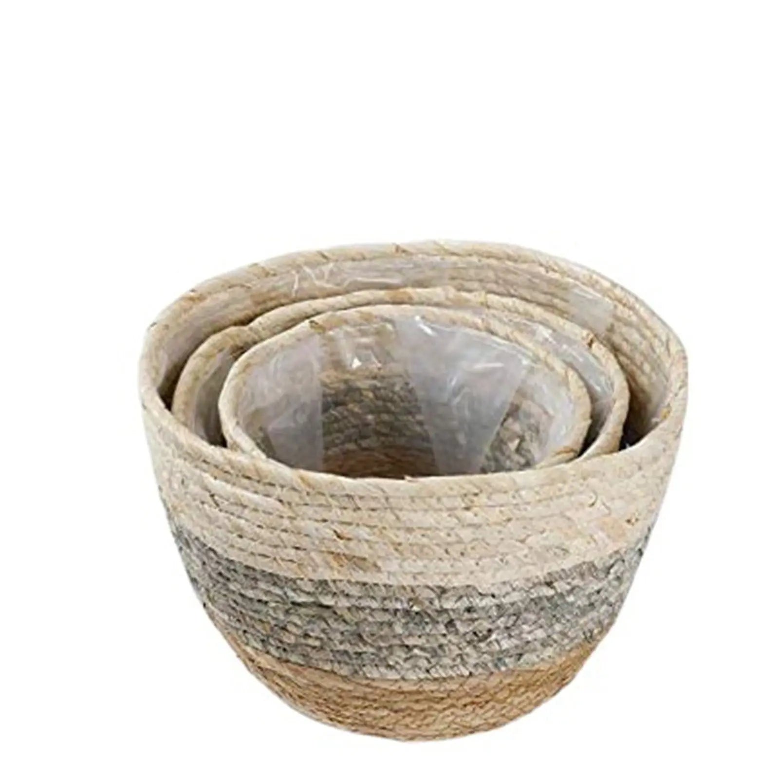 Darzheoy Woven Seagrass Plant Basket, Flower Pots Home Boho Decor, Storage Picnic Grocery Straw Bag for Plant Artificial Tree - 5.5"×8.7"×6.3 B Wholesale Hub
