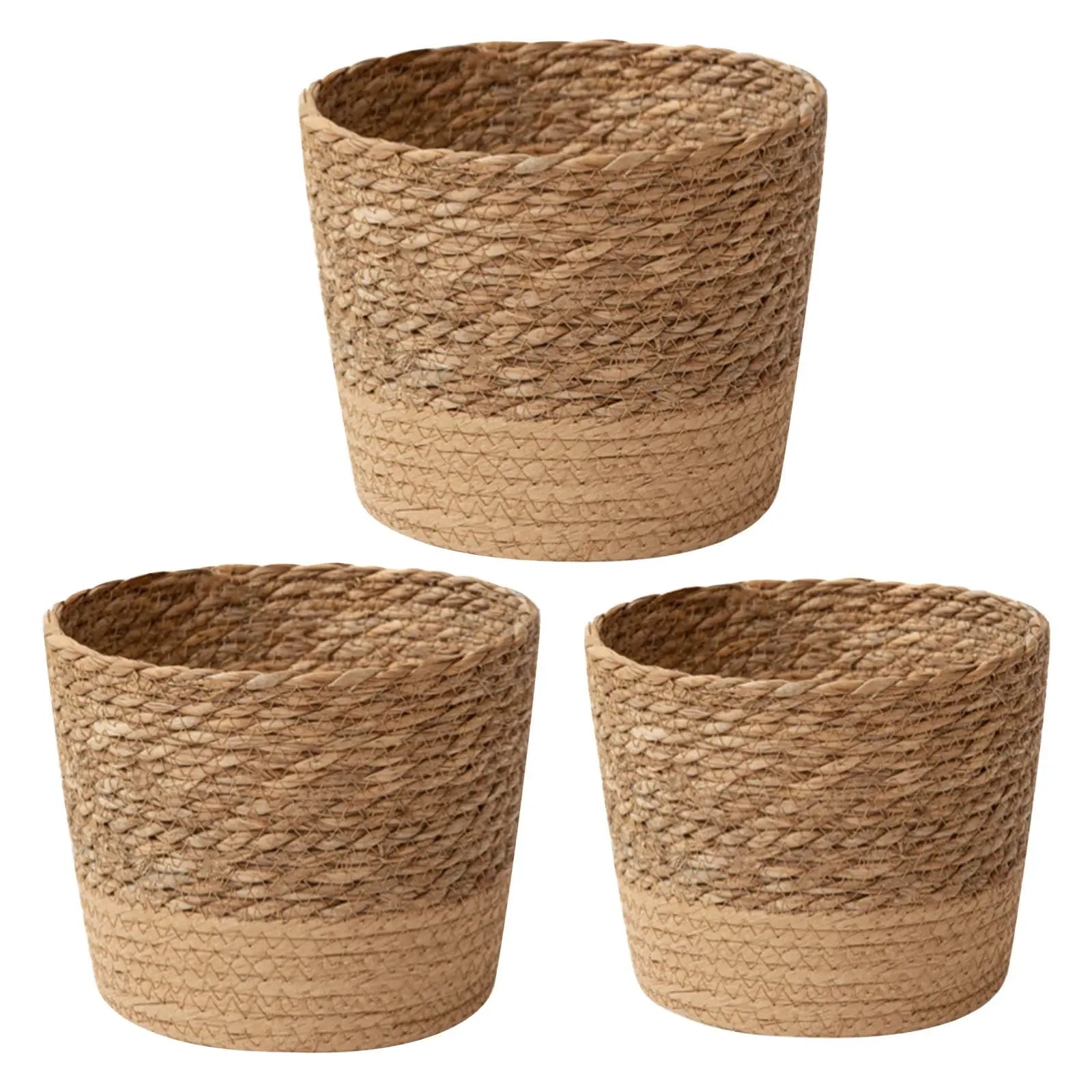 Darzheoy Woven Seagrass Plant Basket, Flower Pots Home Boho Decor, Storage Picnic Grocery Straw Bag for Plant Artificial Tree - 5.5"×8.7"×6.3 E Wholesale Hub