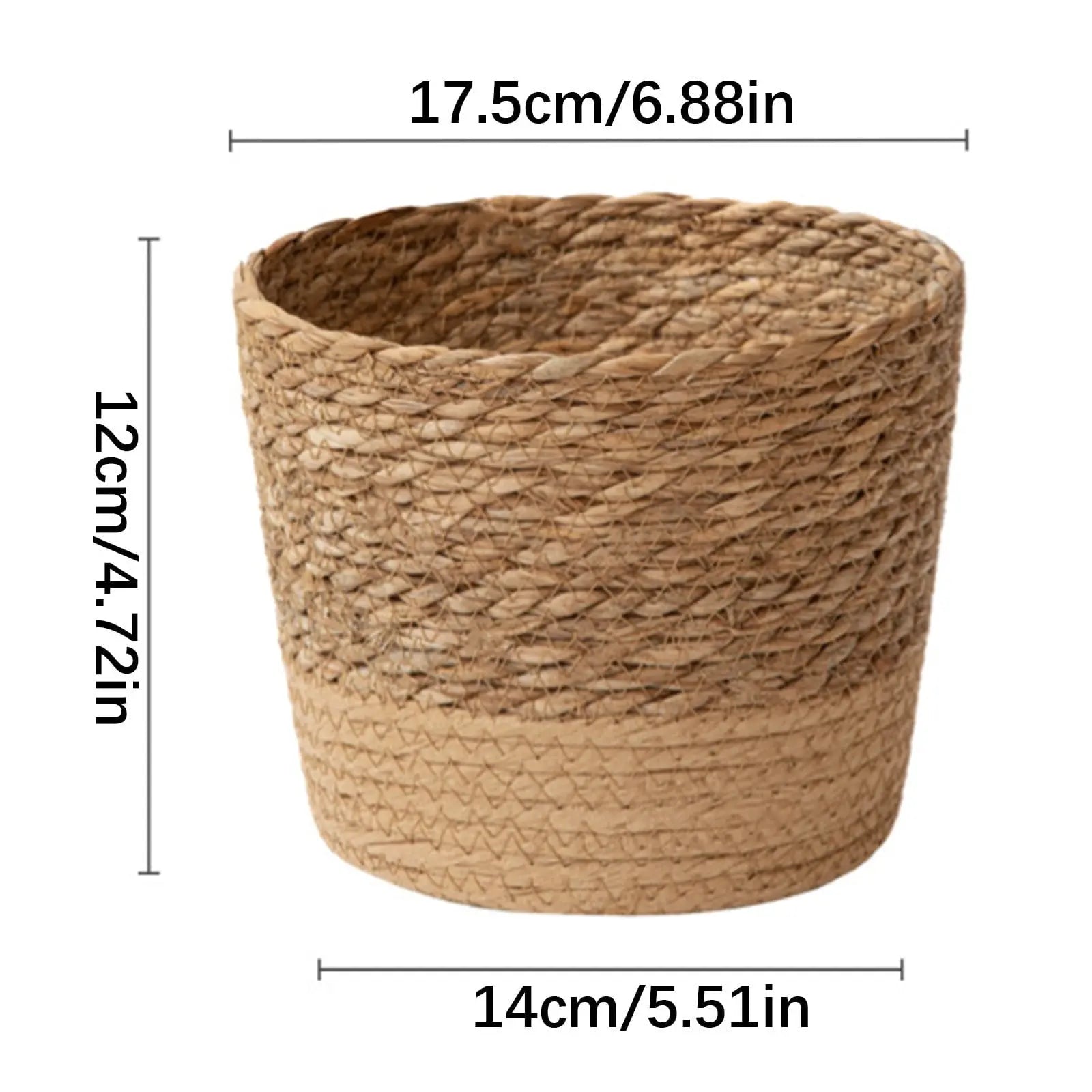Darzheoy Woven Seagrass Plant Basket, Flower Pots Home Boho Decor, Storage Picnic Grocery Straw Bag for Plant Artificial Tree - 5.5"×8.7"×6.3 E Wholesale Hub