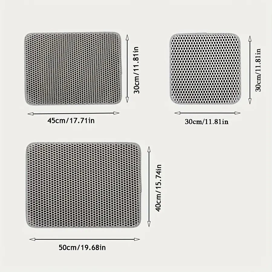 Cat Litter Mat Double Layer Waterproof Urine Proof Trapping Mat  Small Cat Litter Box Mat (Gray, 30x30 Inch of 1) Wholesale Hub