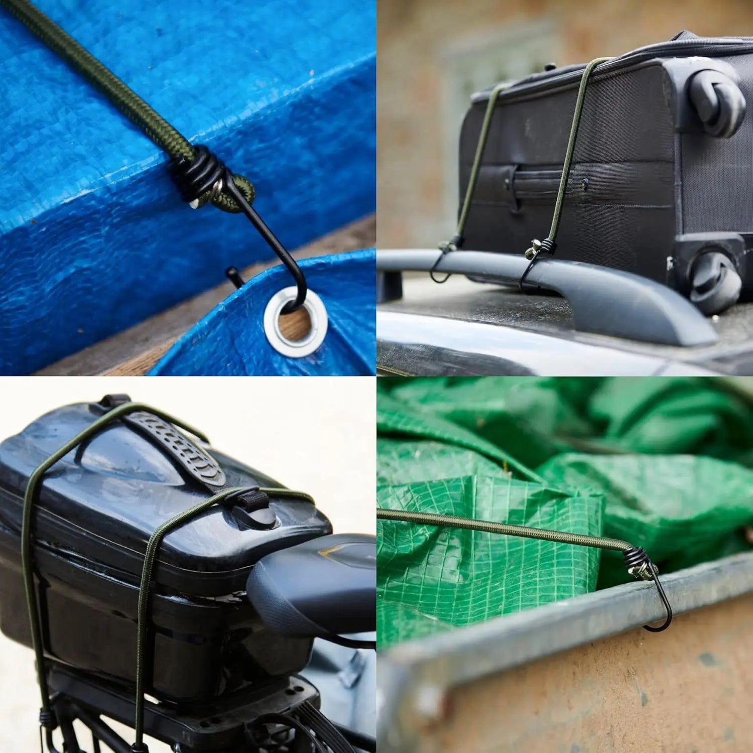 45cm- Heavy Duty Bungee Cords with Hooks10 Pack Multi-Purpose Elastic Bungee Straps for Luggage, Roof Racks, Camping - Weatherproof & UV Resistant Wholesale Hub