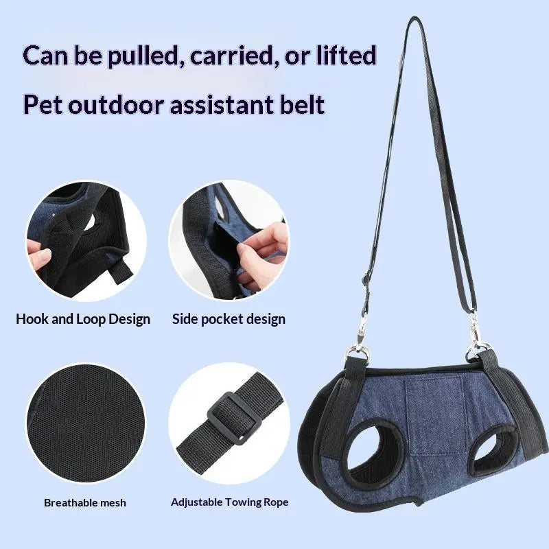 Dog Lift Harness Portable Dog Sling for Small Dogs Hind Leg Support Pet Rehabilitation Lifts Vest Adjustable Harness for Back Legs for Old, Disabled Dogs Walk,S Wholesale Hub