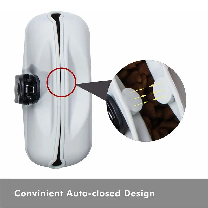 2 pack Silicone Dog Treat Pouch,Clip on Portable Train Container,Convenient Magnetic Buckle Closing（gray+black） Wholesale Hub