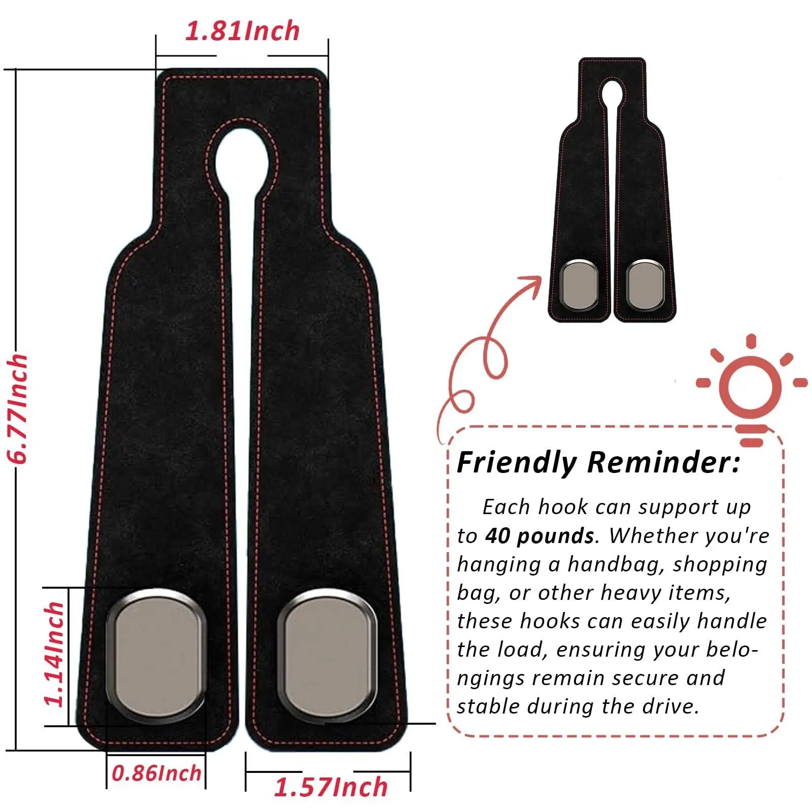 4 pack Car Hooks, Headrest Hook for Car, Car Seat Hooks for Purses and Bags,Purse Hooks fits Car Seat Suitable for Bags (Black-4 Pack) Wholesale Hub