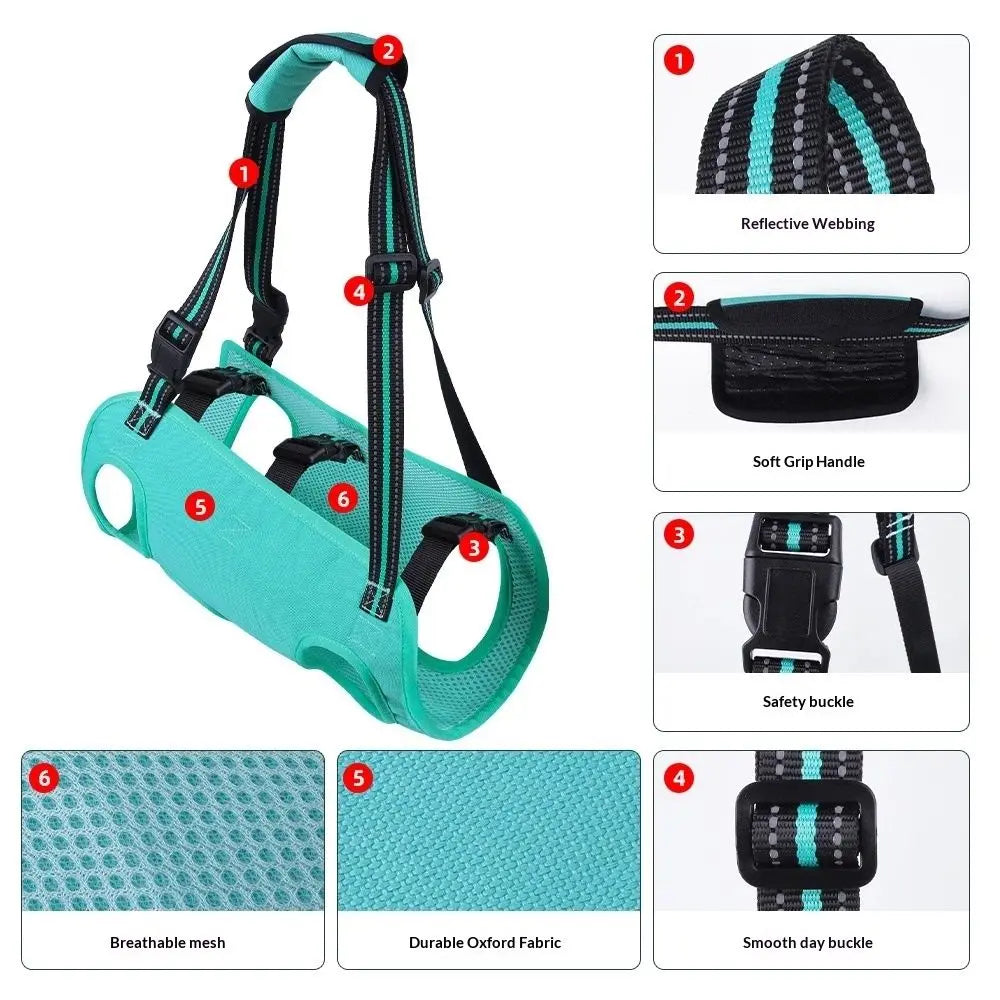 Dog Lift Harness, Emergency Backpack Pet Legs Support & Rehabilitation Sling Carrier, Adjustable Lifting Straps Carrier for Senior Elderly Dogs Joint Injuries Arthritis S Wholesale Hub