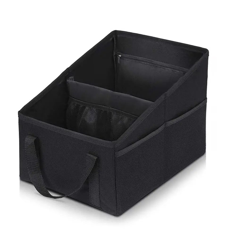 Car Seat Organizer - Passenger Seat Organizer, Collapsible Small Car Seat Storage Organizer for Console Front/Back, Automotive Backseat Organizer with Belt 4 Cup Holders for Kids Accessories Wholesale Hub