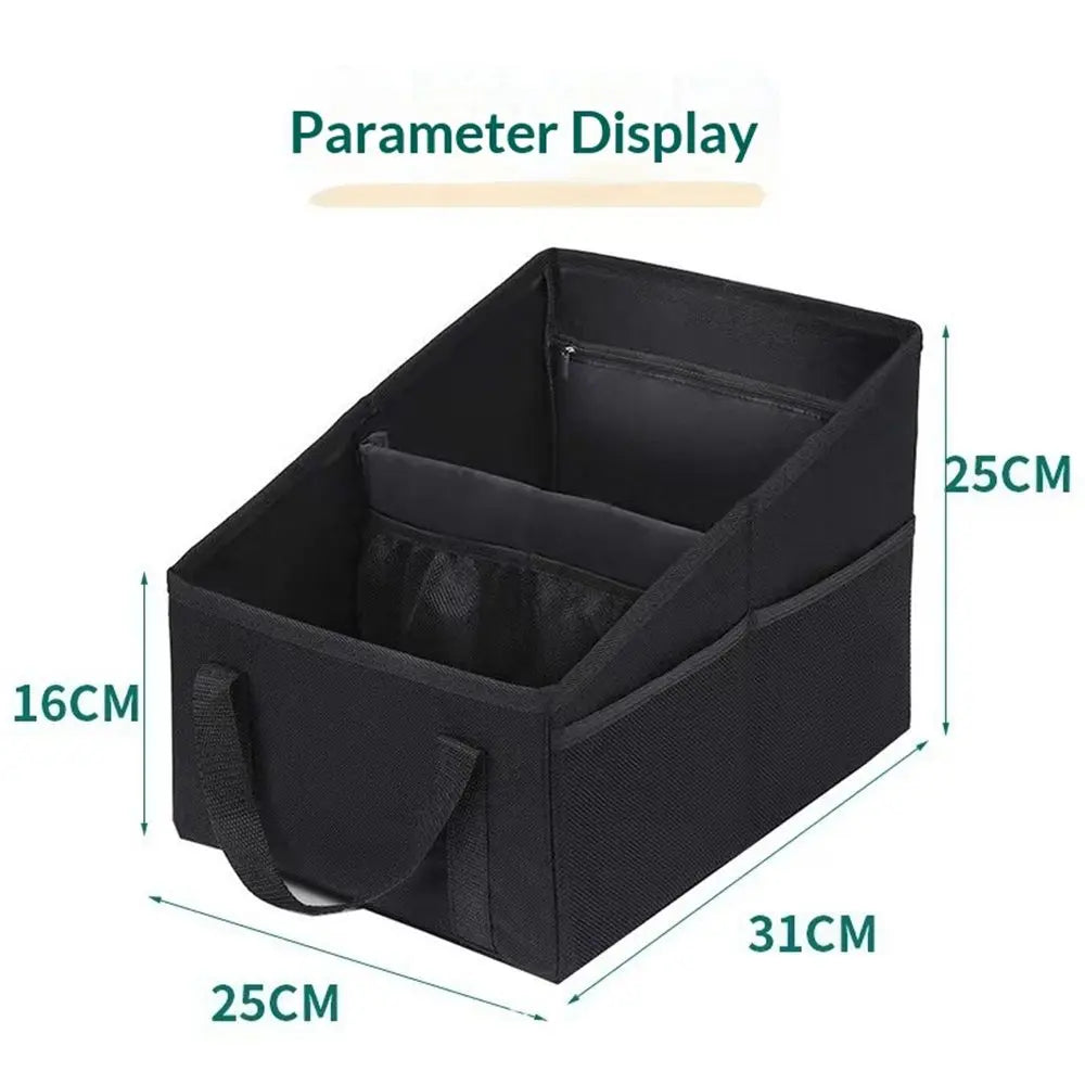 Car Seat Organizer - Passenger Seat Organizer, Collapsible Small Car Seat Storage Organizer for Console Front/Back, Automotive Backseat Organizer with Belt 4 Cup Holders for Kids Accessories Wholesale Hub