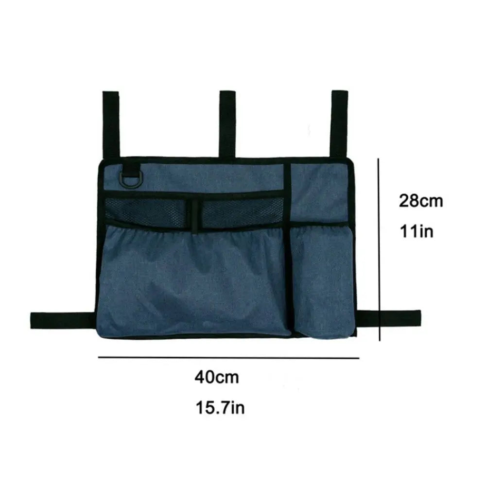 Bag Basket with Cup Holder Suit for Adult Folding Walkers Rollator Organizer Carry Storage Pouch Water-Resistant Armrest Accessories for Seniors, Elderly, Handicap, Blue Wholesale Hub
