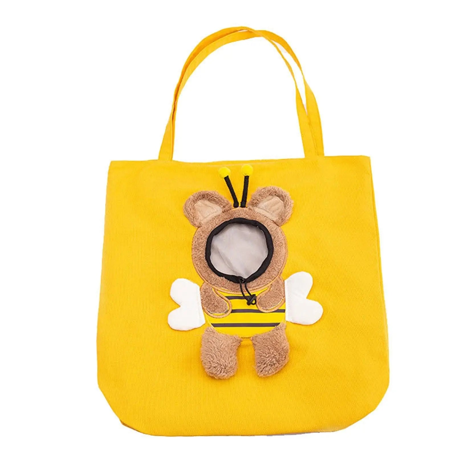 Bee-Shaped Show Head Pet Canvas Shaped Shoulder Bag，Pet Out Bag, Outcrop, Pet Out Shoulder Bag. (Bee-Large) Wholesale Hub