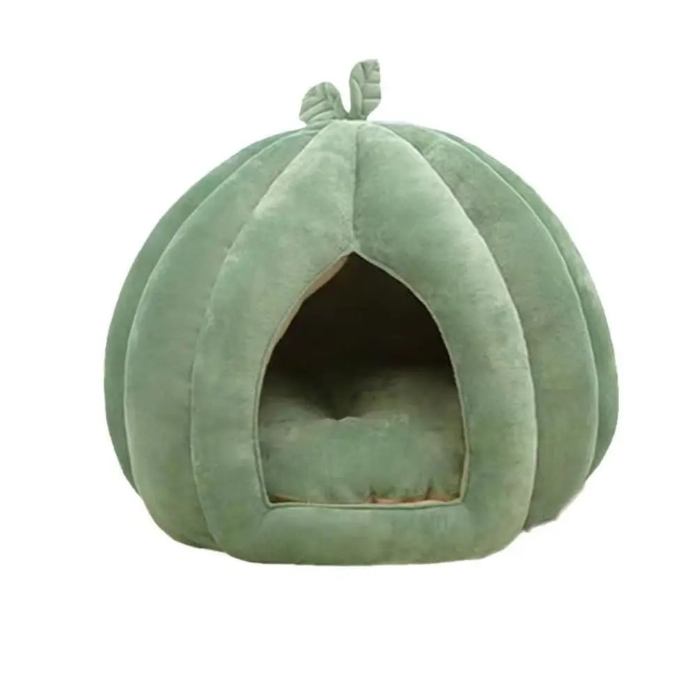 Cat Beds for Indoor Cats, Pumpkin Cat House,Cute Pumpkin Shape Cat Cave Bed Cat Tent with Removable Cushion, Warm Cave Nest Sleeping Bed Puppy House (Green S) Wholesale Hub