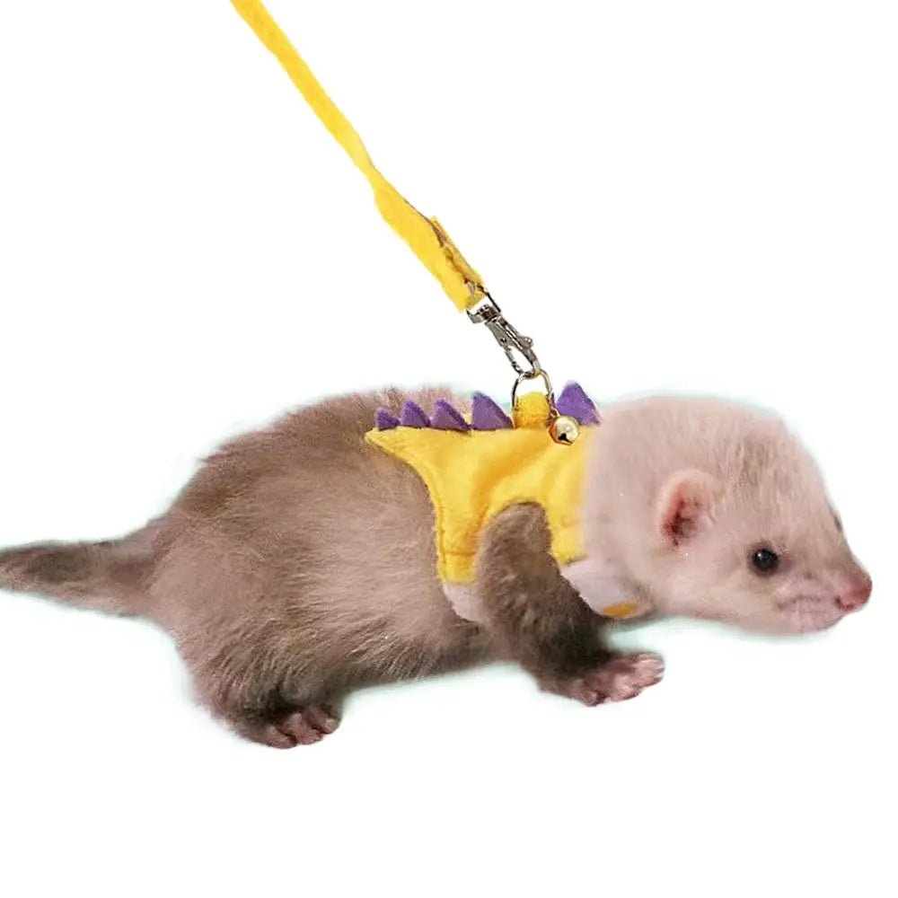 Ferret Harness and Leash Set Small Animals Vest Harness Baby Rabbit Guinea Pig Teacup Chihuahua Mouse and Other Small pet.(Yellow ) Wholesale Hub