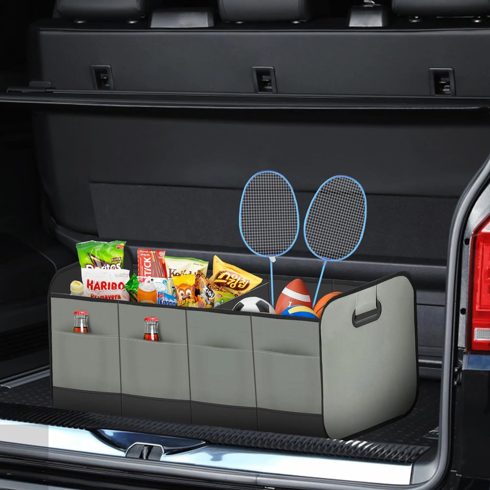 Car Trunk Organizer, Car Storage Organizer with 70L Large Capacity Waterproof Collapsible and 10 Pockets, Oxford,Trunk Organizer for Car （Grey） Wholesale Hub