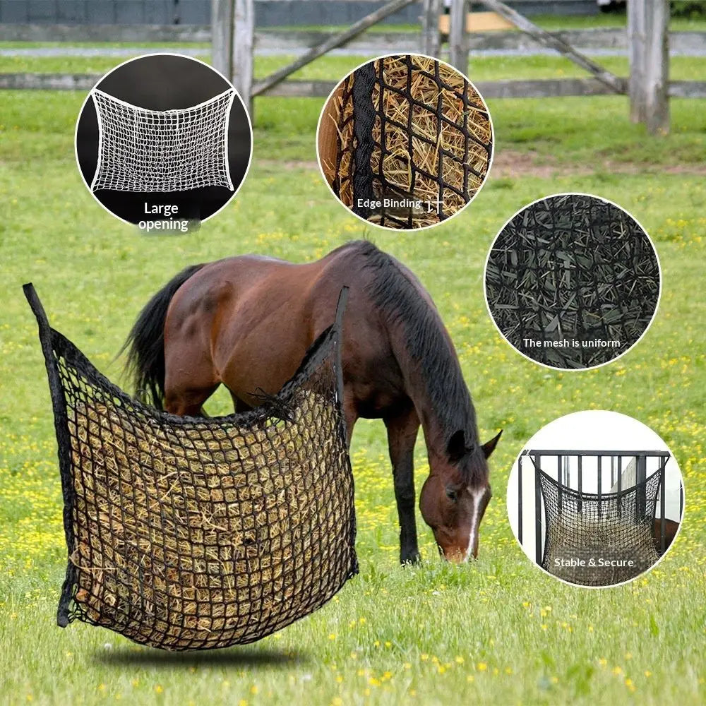 2 PCS Slow Feed Hay Net，31.5" x 35.4"Large Capacity Horse Feed Bag,Horses Hay Bags Easy to Hang for Horse Feeder Full Day Feeding Horses Goat Stall Trailer-Black Wholesale Hub