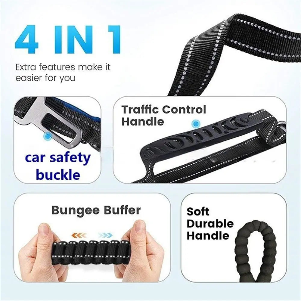 Bungee Leash for Large Dogs That Pull, No Pull Shock Absorbing Dog Leash, Heavy Duty 6.2 FT Tangle（black） Wholesale Hub