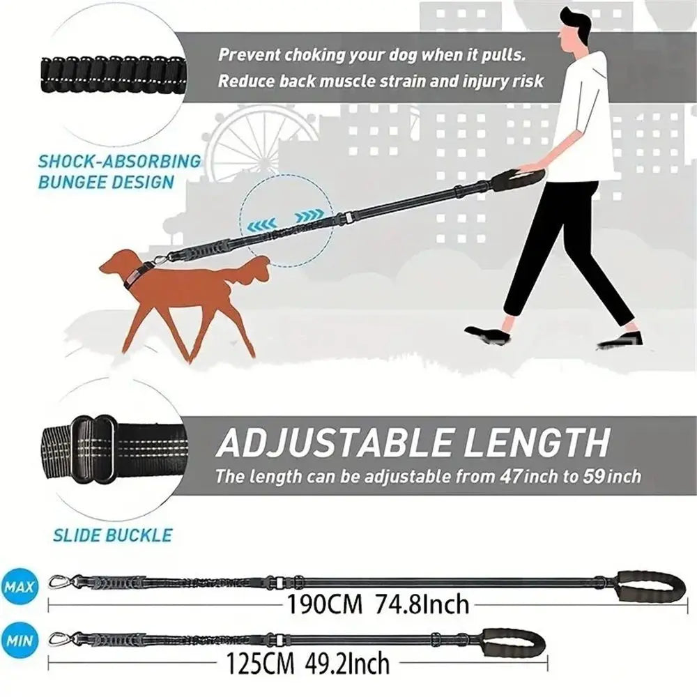 Bungee Leash for Large Dogs That Pull, No Pull Shock Absorbing Dog Leash, Heavy Duty 6.2 FT Tangle（black） Wholesale Hub