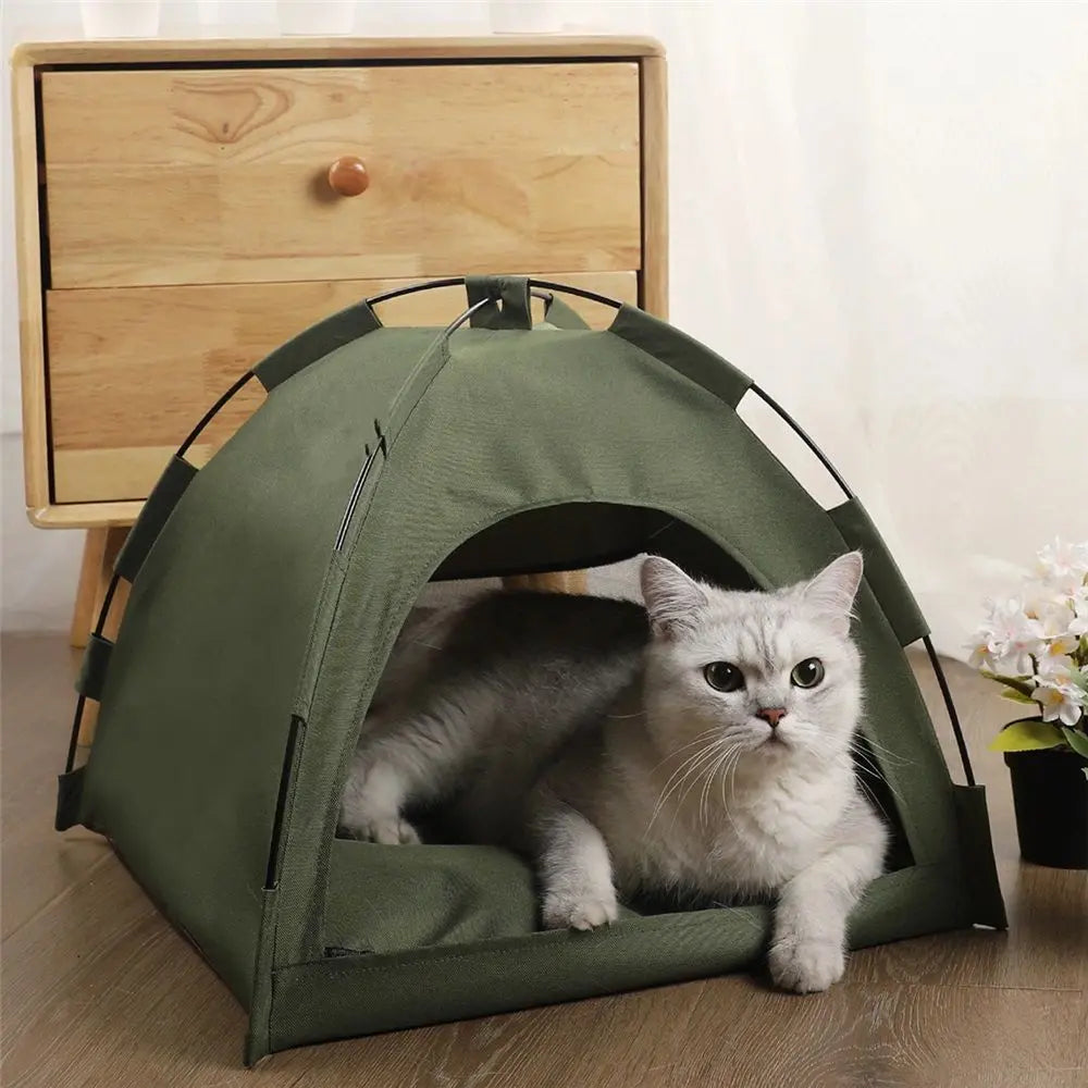 Cat Bed for Indoor Cats, Cat Houses, pet beds for cat and Small Dogs,Cat Tent, Kitten Bed, Cat Hut, Cat Cave with Removable Washable (Green,Tent only) Wholesale Hub