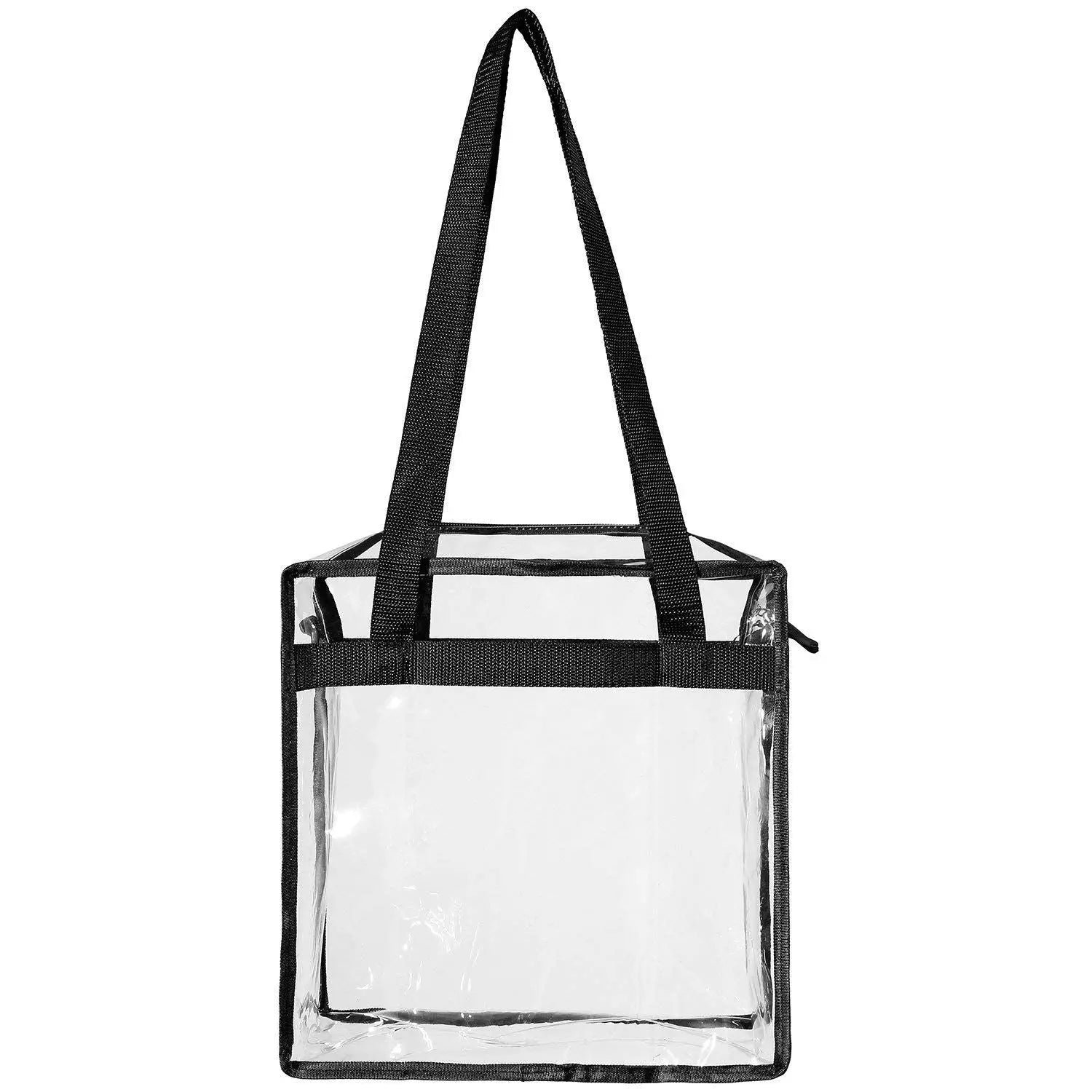 2pcs Clear Bags 30*30*15cm Stadium Approved Clear Tote Bag with Zipper Closure Crossbody Shoulder Bag with Adjustable Strap Wholesale Hub