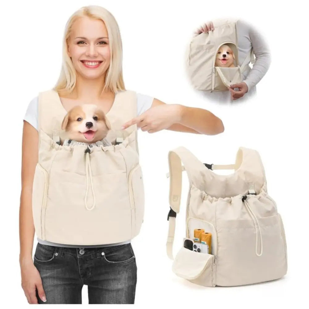 Dog Front Carrier Backpack, Adjustable Pet Dog Carrier Backpack Ventilated Mesh Dog Travel Backpack with Zippered Side Windows for Hiking Traveling for Small Medium Cats Dogs Wholesale Hub