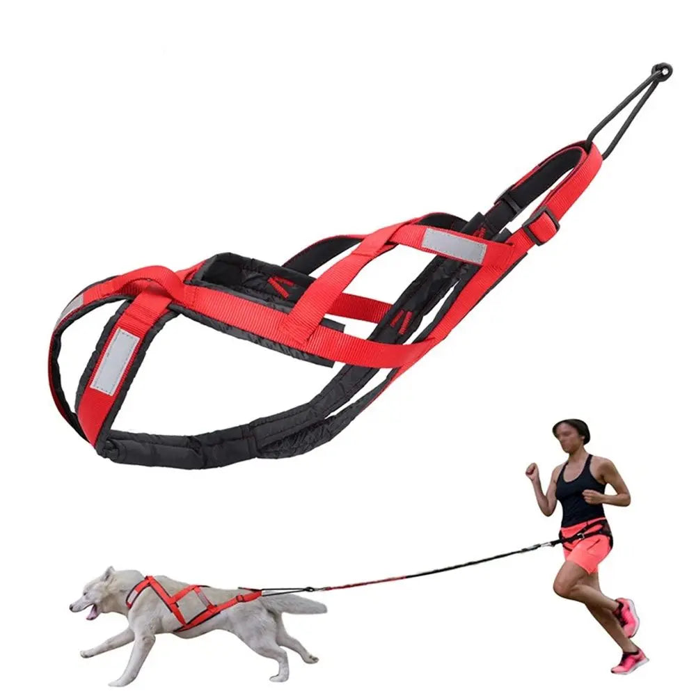 Dog Pulling Harness (XL, red)  Back Mushing Husky Harness for Sled Exercise, Pet Sledding, Bikejoring, Skijoring, Running, Scootering, for Average Sized Dog Wholesale Hub