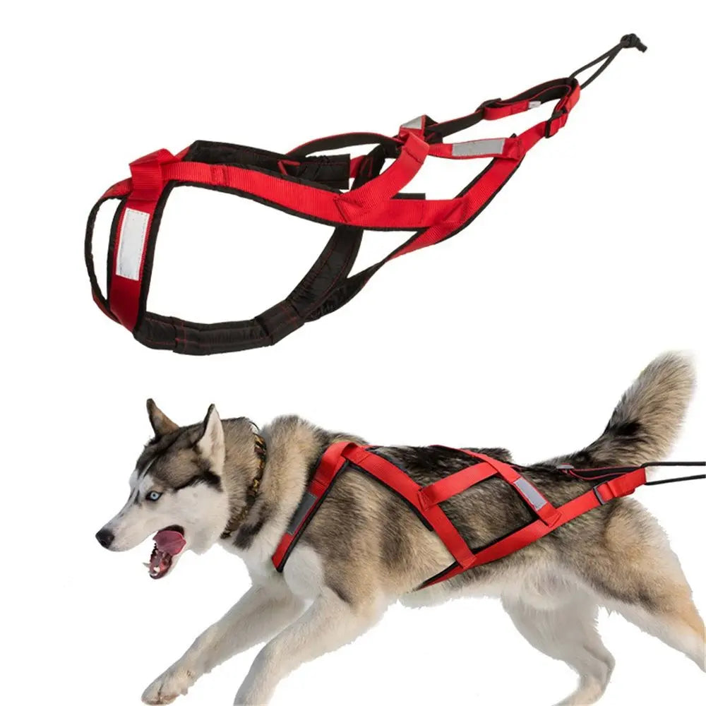 Dog Pulling Harness (XL, red)  Back Mushing Husky Harness for Sled Exercise, Pet Sledding, Bikejoring, Skijoring, Running, Scootering, for Average Sized Dog Wholesale Hub