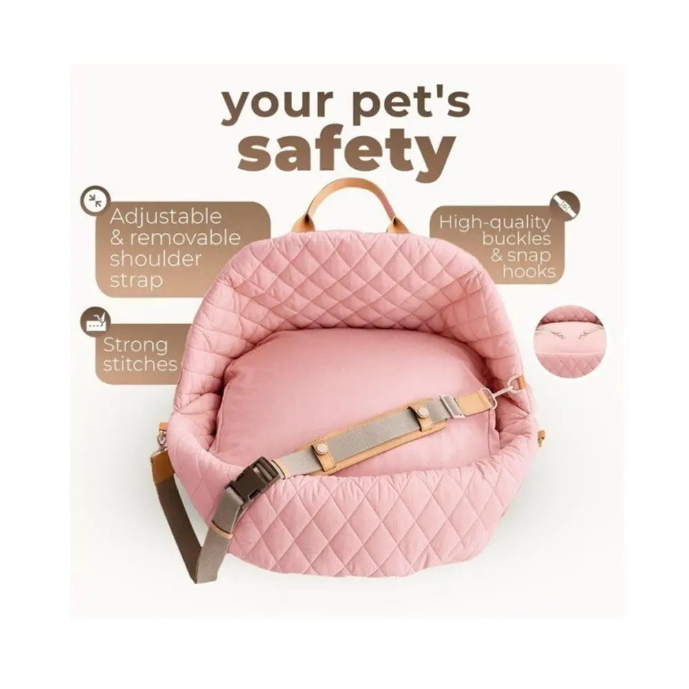 Dog Car Seat for Small Dogs – 3-in-1 Travel Carrier, Booster & Dog Bed for Car – Washable, Anti-Slip, Safety Straps – Fits Front & Back Seats – Cozy Pet Car Seat up to 25 lbs – Pink Wholesale Hub