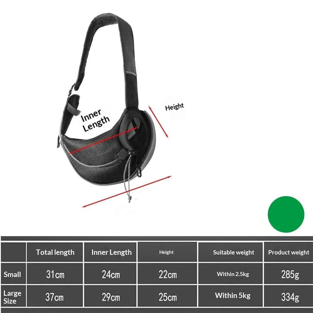 Pet Sling Carrier - Small Dog Puppy Cat Carrying Bag Purse Pouch - Hiking Travel Front Chest Body Holder Pack to Wear (Green,trumpet) Wholesale Hub