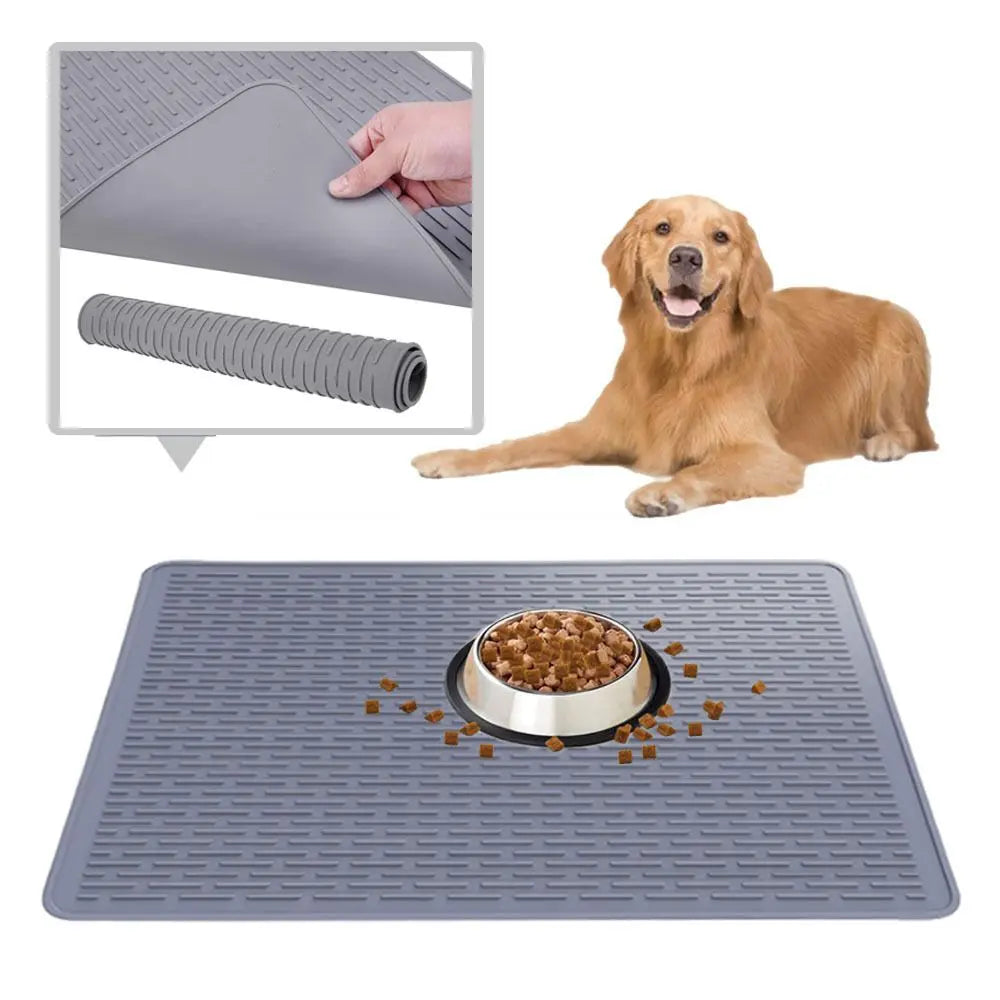 Rubber Large Cat Litter Mat - Kitty Litter Box mat - Silicone Litter Trapping Catcher Mat - Cat Supplies & Accessories for Indoor Cats (28" x 19.7") - Grey Wholesale Hub