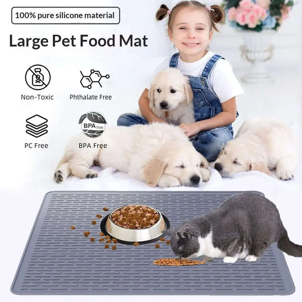 Rubber Large Cat Litter Mat - Kitty Litter Box mat - Silicone Litter Trapping Catcher Mat - Cat Supplies & Accessories for Indoor Cats (28" x 19.7") - Grey Wholesale Hub