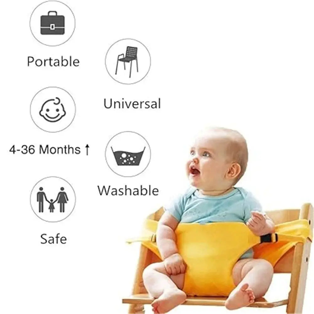 Harness Seat for High Chair Baby Feeding Safety Seat with Strap, Toddler Booster Harness Belt Portable Dining Seat Strap for Travel Home Restaurant Shopping (Yellow) Wholesale Hub